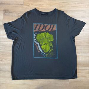 New Junk Food Billy Idol Black Whiplash Smile Shirt Size XL Single Stitch Rock